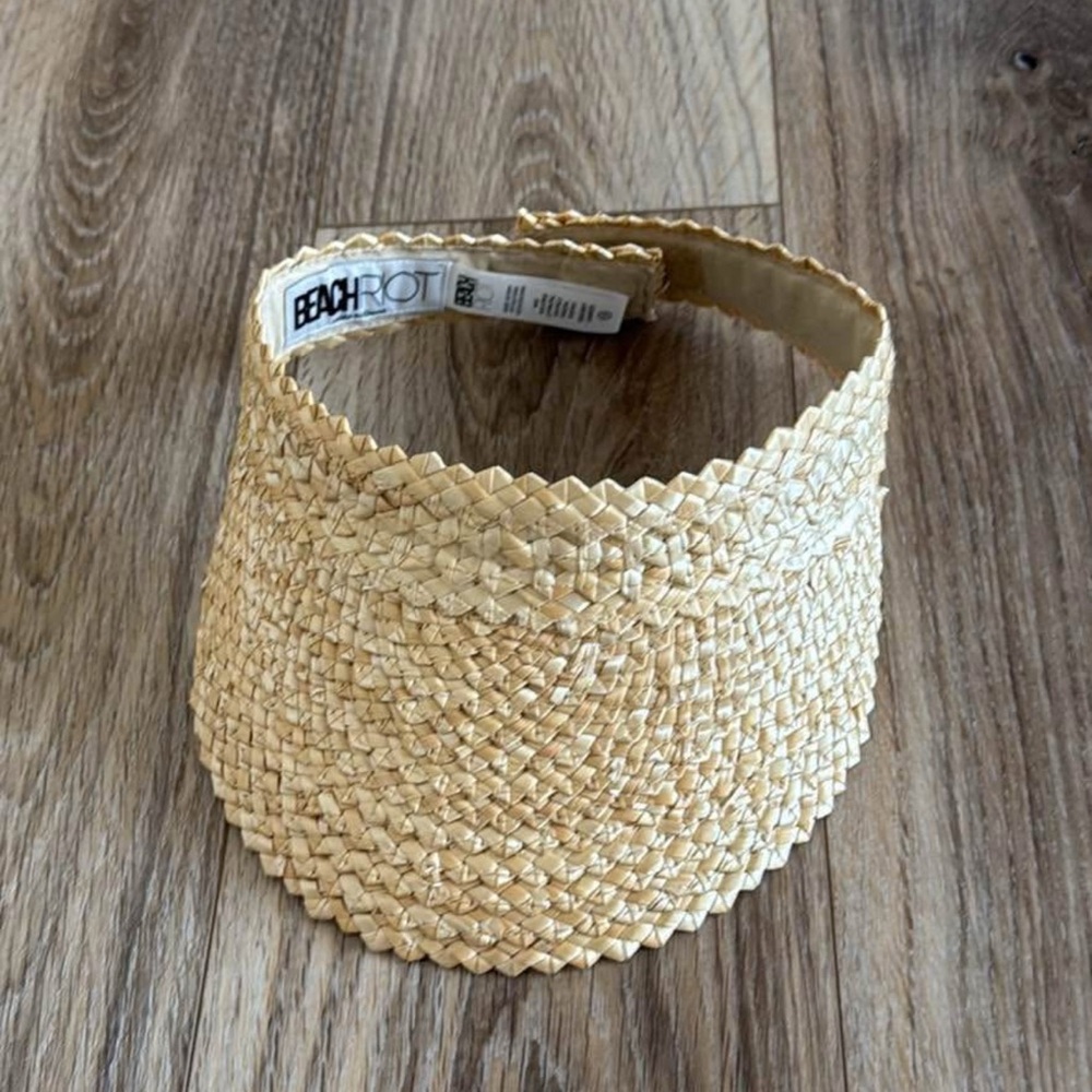 New beach riot straw visor hat adjustable Velcro back